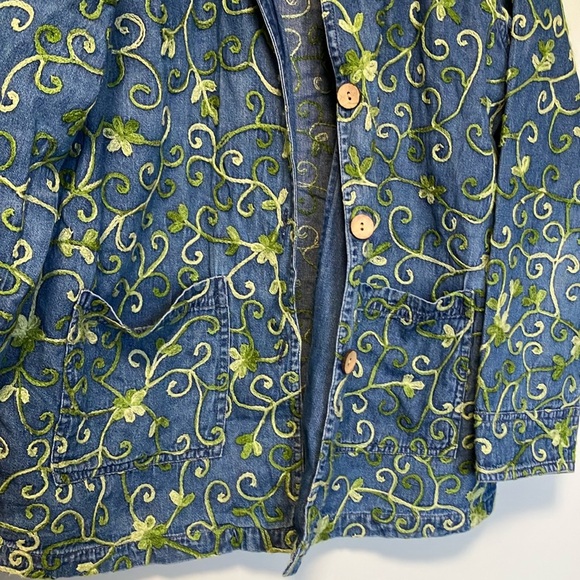 April Cornell Embroidered Denim Jacket S/M - Picture 3 of 5